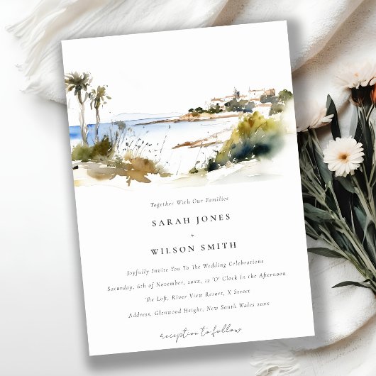 Invitation Watercolor Rhode Island Mariage des États-Unis