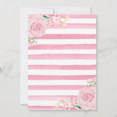 Invitation Watercolor Rose Circus Animaux Fête d'anniversaire (Dos)