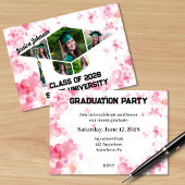 Invitation Watercolor Rose Floral Graduation
