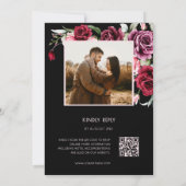 Invitation Watercolor Roses Black Background | Photo Wedding (Dos)