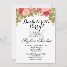 Watercolor Roses & Parties scintillant Bachelorett
