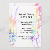 Invitation Watercolor Run Artistic Custom Event (Devant / Derrière)