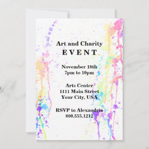 Invitation Watercolor Run Artistic Custom Event