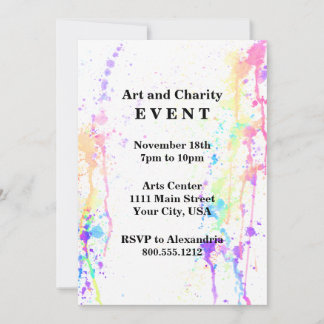 Invitation Watercolor Run Artistic Custom Event