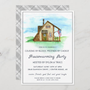 Invitation Watercolor Russe Farmhouse House Party