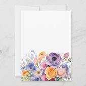 Invitation Watercolor Rustic Floral Fiançailles Brunch Party (Dos)