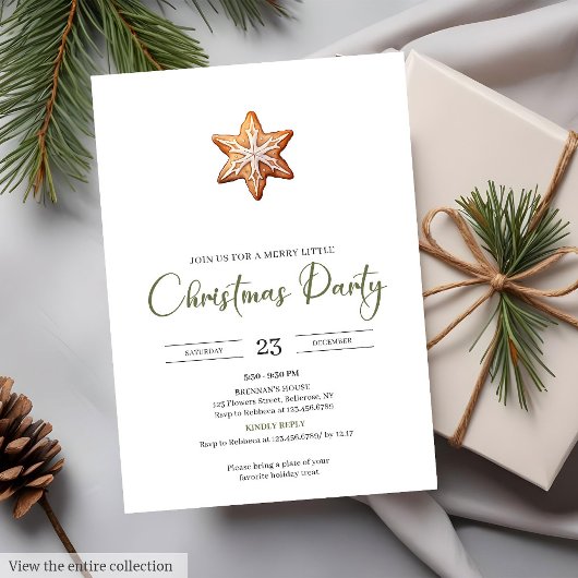 Invitation Watercolor Rustic Neutral Earthy Minimalist Xmas