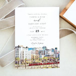 Invitation Watercolor San Diego California Skyline Wedding<br><div class="desc">Cette invitation de mariage présente une aquarelle de la San Diego California City Skyline. Modifiez facilement le libellé *most* pour répondre à vos besoins. Modifiez la couleur d'arrière-plan et ajoutez votre propre photo à l'arrière-plan si vous le souhaitez.</div>