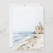 Invitation Watercolor Sand Castle Beach Fête des mariées (Dos)