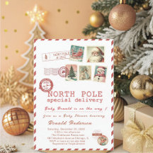 Watercolor Santa Baby Winter  Baby Shower mom-to-b