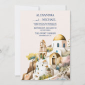 Invitation Watercolor Santorini Destination Wedding Invitatio (Devant)