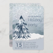 Invitation Watercolor sapin vacances hiver (Devant / Derrière)