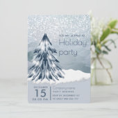 Invitation Watercolor sapin vacances hiver (Debout devant)