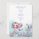 Invitation Watercolor Sea Mermaid Birthday  (Dos)