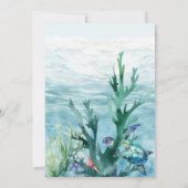Invitation Watercolor Sea Turtle Fête d'anniversaire de l'enf (Dos)