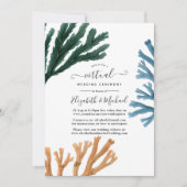 Invitation Watercolor Seaweed Beach Mariage virtuel en ligne (Devant)