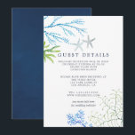 Invitation Watercolor Seaweed Beach Wedding Détails de l'invi<br><div class="desc">Cartes de détails de mariage sur le thème marin et blanc de la mer tendance avec fougères de mer,  algues et étoiles de mer conçues pour être rapidement et facilement customisé à vos détails de l'événement.</div>