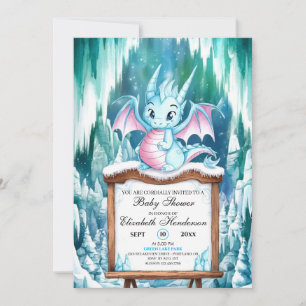 Invitation Watercolor Simple Dragon Baby shower