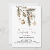 Invitation Watercolor Simple Neutral Noël Party (Devant)