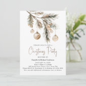 Invitation Watercolor Simple Neutral Noël Party (Debout devant)