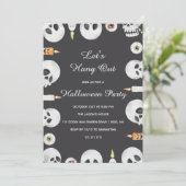 Invitation Watercolor Skull Let's Hang Out Halloween Party (Debout devant)