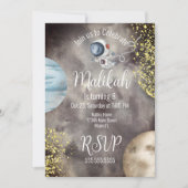 Invitation Watercolor Space Galaxy Planet Sky Anniversaire (Devant)