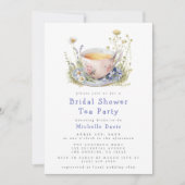 Invitation Watercolor Spring Fête des mariées Tea Party (Devant)