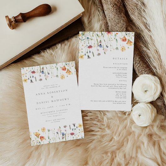 Invitation Watercolor Spring Floral All in One Wedding
