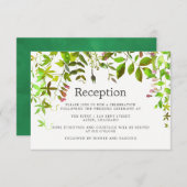 Invitation Watercolor Spring Foliage Réception de mariage (Devant / Derrière)