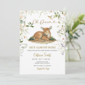 Invitation Watercolor Spring Woodland Deer Animal (Debout devant)