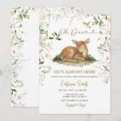 Invitation Watercolor Spring Woodland Deer Animal (Devant / Derrière)