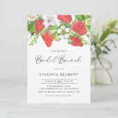 Invitation Watercolor Strawberries Botanical Bridal Brunch (Debout devant)