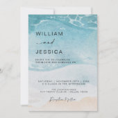 Invitation Watercolor Summer Beach Destination Mariage (Devant)