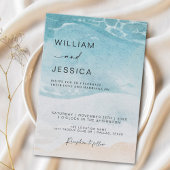 Invitation Watercolor Summer Beach Destination Mariage