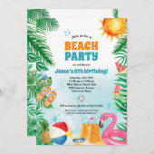 Invitation Watercolor Summer Beach Party (Devant / Derrière)