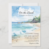 Invitation Watercolor Summer Beach Photo Wedding RSVP & (Devant)