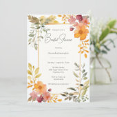 Invitation Watercolor Summer Floral Bridal Shower (Debout devant)