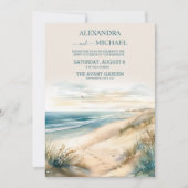 Invitation Watercolor Summer Ocean Beach Mariage (Devant)