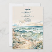 Invitation Watercolor Summer Ocean Beach Mariage (Devant)