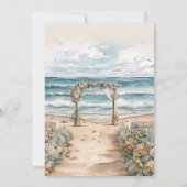 Invitation Watercolor Summer Ocean Beach Mariage (Dos)
