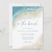 Invitation Watercolor Summer On The Beach Wedding (Devant)