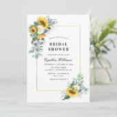 Invitation watercolor sunflower eucalyptus bridal shower (Debout devant)