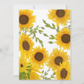 Invitation Watercolor Sunflowers Women's 95th Birthday  (Dos)