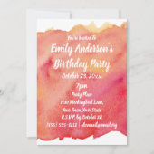 Invitation Watercolor Sunset fête d'anniversaire (Devant)