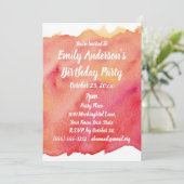 Invitation Watercolor Sunset fête d'anniversaire (Debout devant)