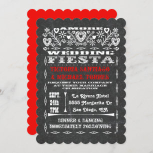 Invitation Watercolor Sunset Mariage mexicain Papel Picado