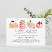 Invitation Watercolor Sweet Cakes Anniversaire Fête Brunch (Debout devant)