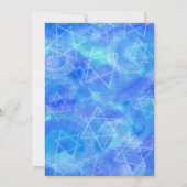Invitation Watercolor Swirl Stars Blue Custom Bar Bat Mitzvah (Dos)