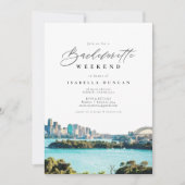 Invitation Watercolor Sydney Australie Skyline Tropical Beach (Devant)