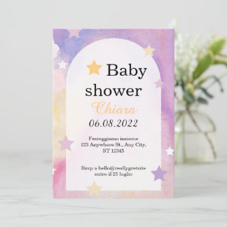 Invitation Watercolor Teddy Bear Hot Air Balloon Baby Shower